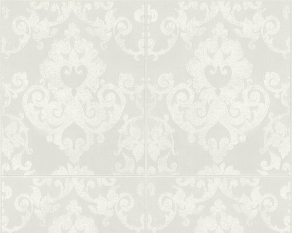 A.S. Création Vliestapete Murano Grau Weiß Ornament Symbol 710017