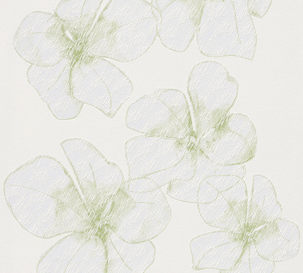 Jette Vliestapete Livingwalls Grün Weiß Floral 959882
