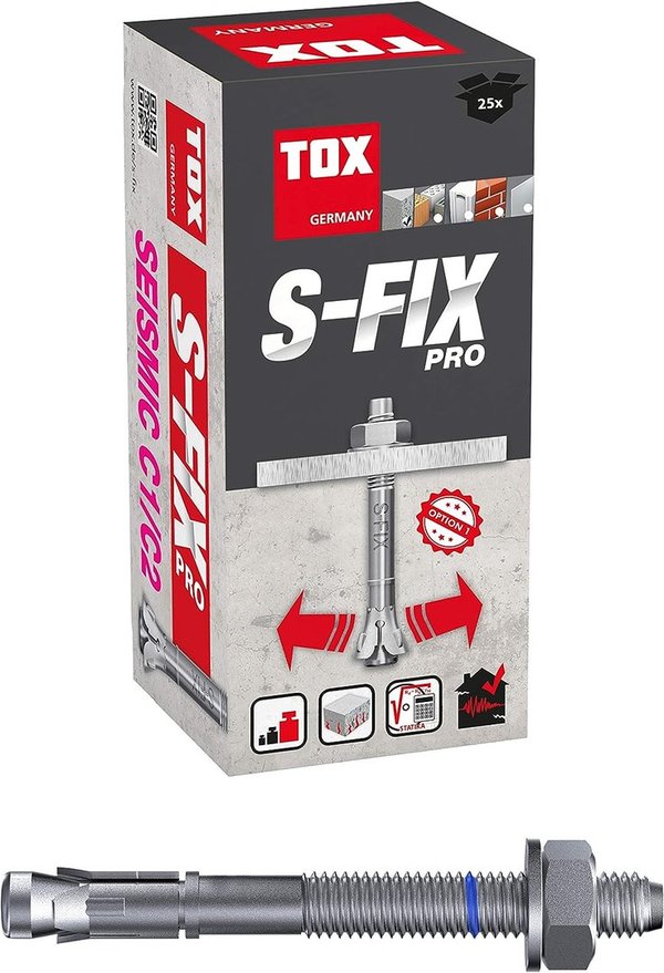 04010216, TOX Bolzenanker S-Fix Pro M10x105x25 mm, 4049563025866, Schwerlast / Stahl